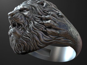 Lion ring 3D print model 3Dプリントモデル