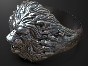 Lion ring 3D print model 3Dプリントモデル