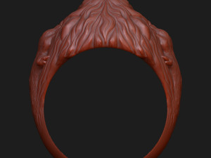 Lion ring 3D print model 3Dプリントモデル