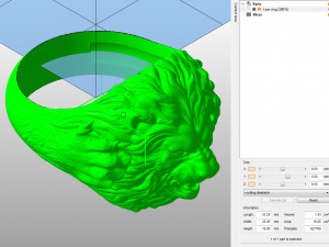 Lion ring 3D print model 3Dプリントモデル