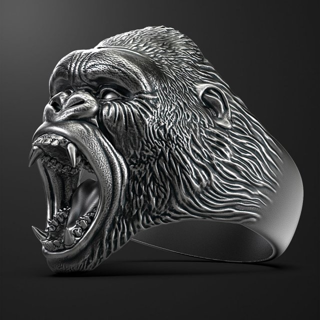 Ring head of a gorilla 3D print model 3D-Druckmodell .c4d .max .obj .3ds .fbx .stl .blend 