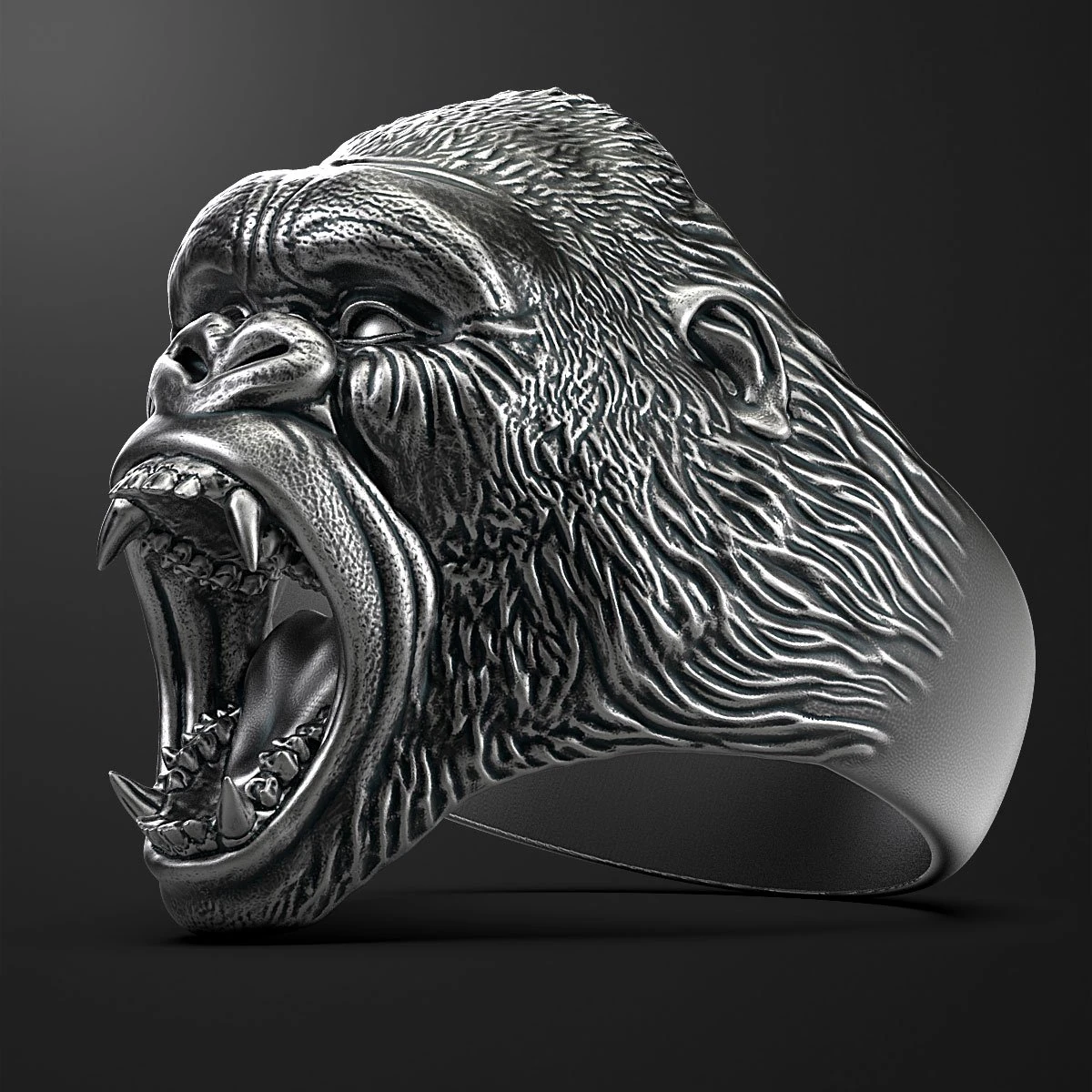 Ring head of a gorilla 3D print model 3D Print Model .c4d .max .obj .3ds .fbx .stl .blend 