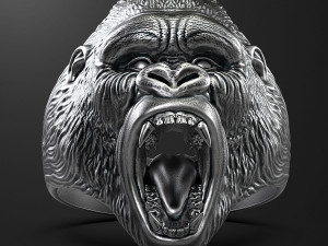 Ring head of a gorilla 3D print model 3D-Druckmodell