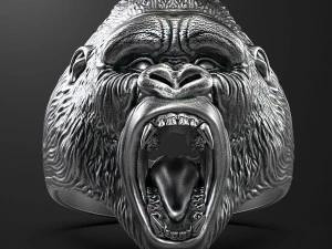 Ring head of a gorilla 3D print model 3D Print Model