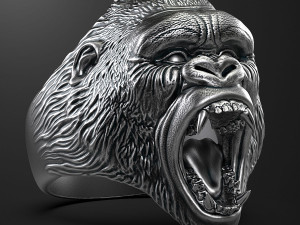 Ring head of a gorilla 3D print model 3D-Druckmodell