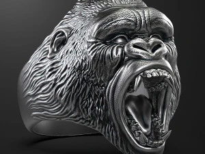 Ring head of a gorilla 3D print model 3D Print Model