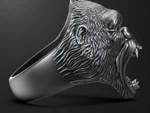 Ring head of a gorilla 3D print model 3D-Druckmodell