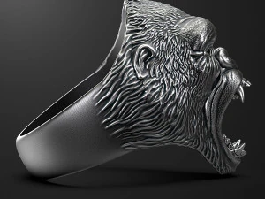 Ring head of a gorilla 3D print model 3D Print Model