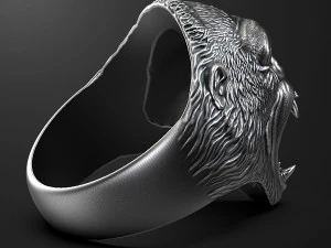 Ring head of a gorilla 3D print model 3D Print Model