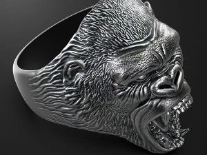 Ring head of a gorilla 3D print model 3D Print Model