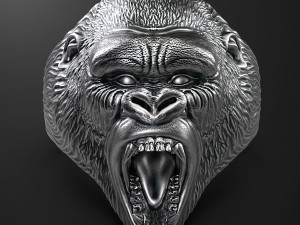 Ring head of a gorilla 3D print model 3D-Druckmodell
