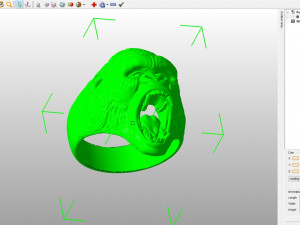 Ring head of a gorilla 3D print model 3D-Druckmodell