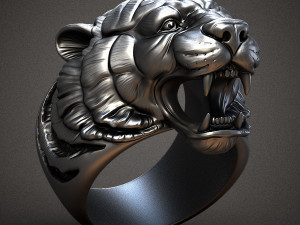 Ring head of a tiger 3D print model 3D Print Model