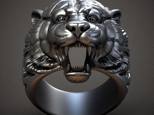 Ring head of a tiger 3D print model 3D Принт Модель