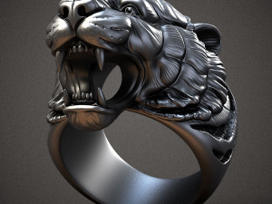 Ring head of a tiger 3D print model 3D Принт Модель