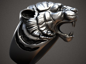 Ring head of a tiger 3D print model 3D Принт Модель