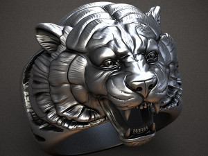 Ring head of a tiger 3D print model 3D Принт Модель