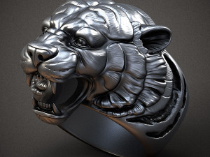 Ring head of a tiger 3D print model 3D Принт Модель