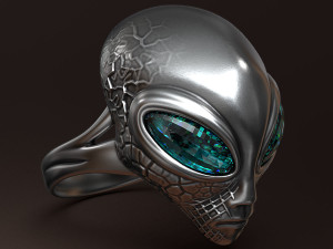 Alien ring 3D print model 3Dプリントモデル