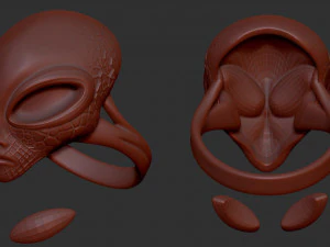 Alien ring 3D print model 3D Print Model