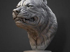 Aggressive pit bull Sculpture for a 3d printer 3D Print Model