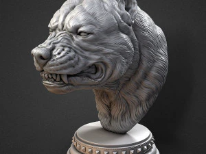 Aggressive pit bull Sculpture for a 3d printer 3D Print Model