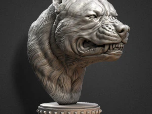 Aggressive pit bull Sculpture for a 3d printer 3D Print Model