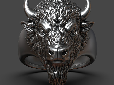 Of a bison head ring 3D Принт Модель