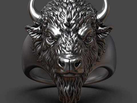 Of a bison head ring 3D Print Model