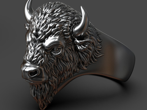 Of a bison head ring 3D Принт Модель