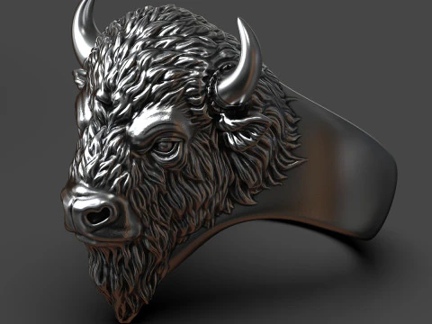 Of a bison head ring 3D Print Model