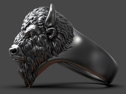 Of a bison head ring 3D Принт Модель