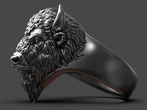 Of a bison head ring 3D Print Model