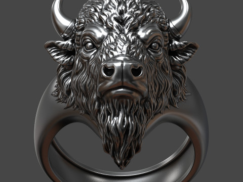 Of a bison head ring 3D Принт Модель