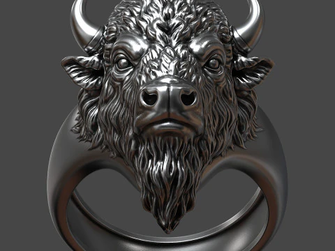 Of a bison head ring 3D Print Model