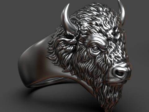 Of a bison head ring 3D Принт Модель