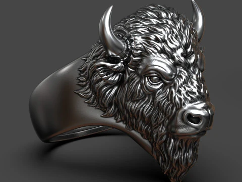 Of a bison head ring 3D Print Model