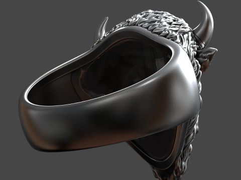 Of a bison head ring 3D Принт Модель
