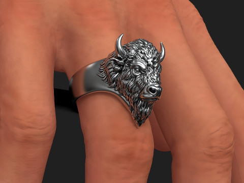 Of a bison head ring 3D Принт Модель