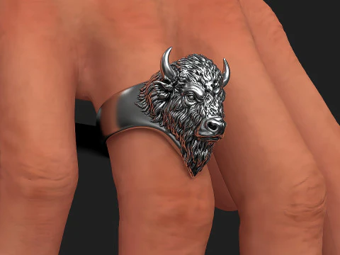 Of a bison head ring 3D Print Model