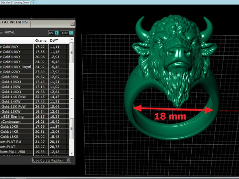 Of a bison head ring 3D Print Model