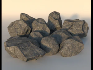 kolekcja skał i kamieni low poli Model 3D