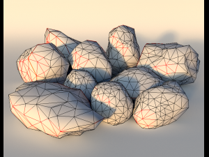 rock and stone collection low poly 3D Model