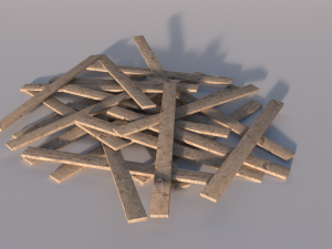 wooden planks worn - 13 low poly planks Model 3D