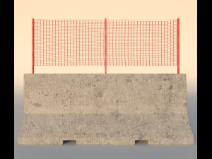 road concrete barrier - step barrier 3D Model