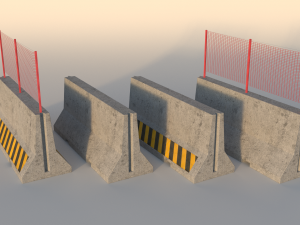 road concrete barrier - step barrier 3D मॉडल
