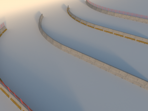 road concrete barrier - step barrier 3D Model