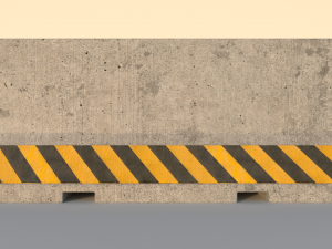 road concrete barrier - step barrier 3D Model