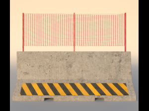 road concrete barrier - step barrier 3D Model