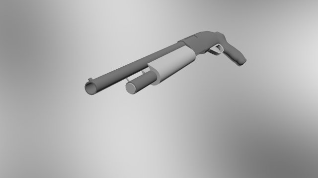 sawed-off shotgun 3D Model .c4d .max .obj .3ds .fbx .stl .blend 